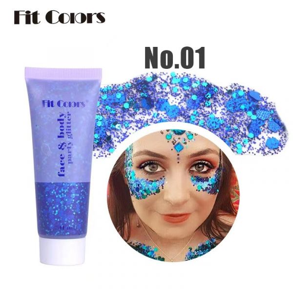 Fit Colors Set of glitters for face, body and hair Party Glitter